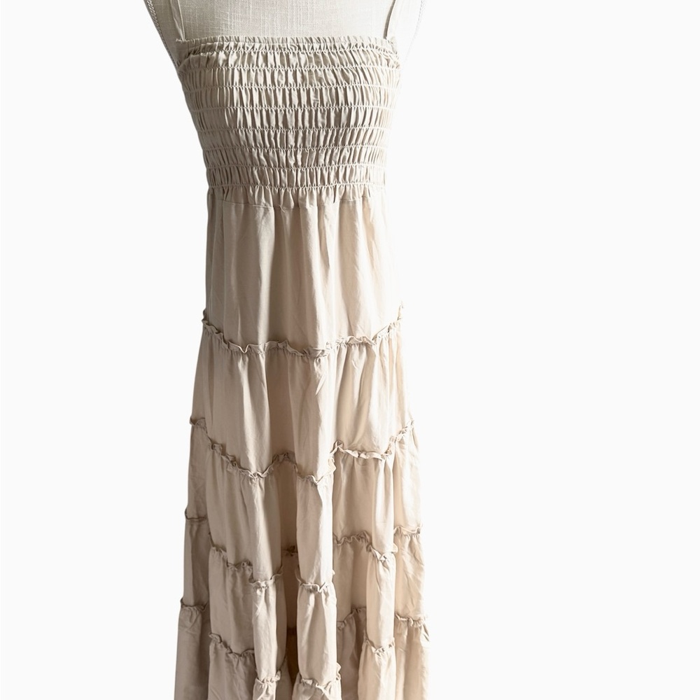 Zenana Outfitters Spaghetti Strap Tan Dress Size Small NWT - Picture 2 of 8
